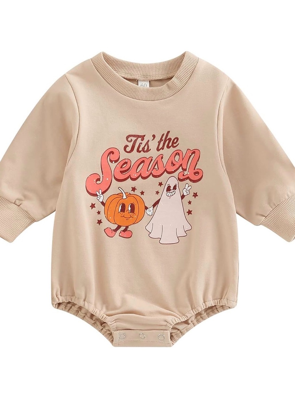 Tis' the Season Beige Halloween Graphic One-Piece